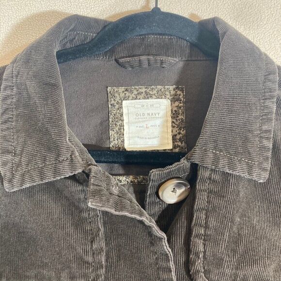 Old Navy Corduroy Coat Women's Sz Large Brown Early 2000's Preppy Retro Jacket - Picture 4 of 12